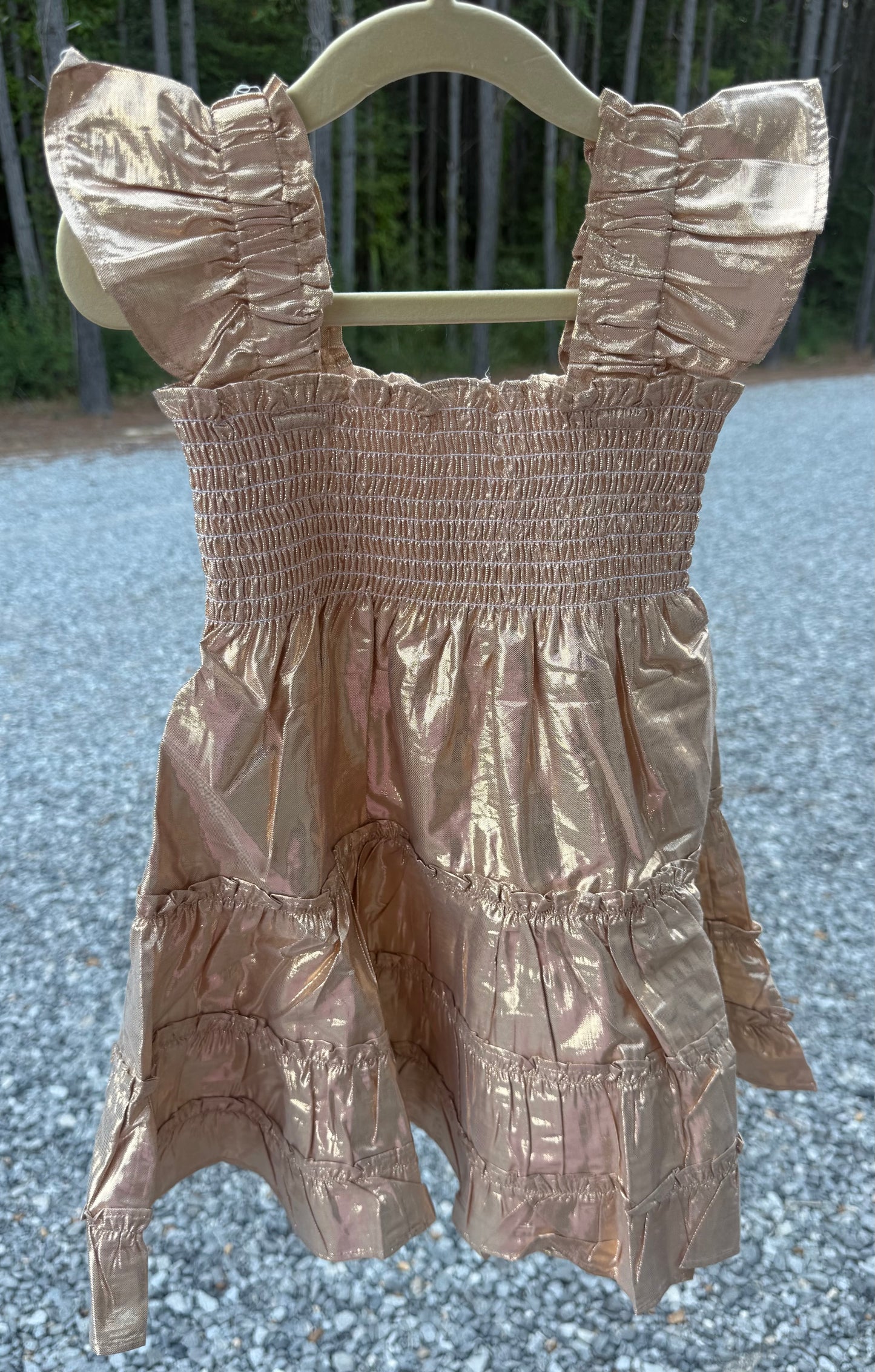 Gold Gilt Girls Twirl Dress