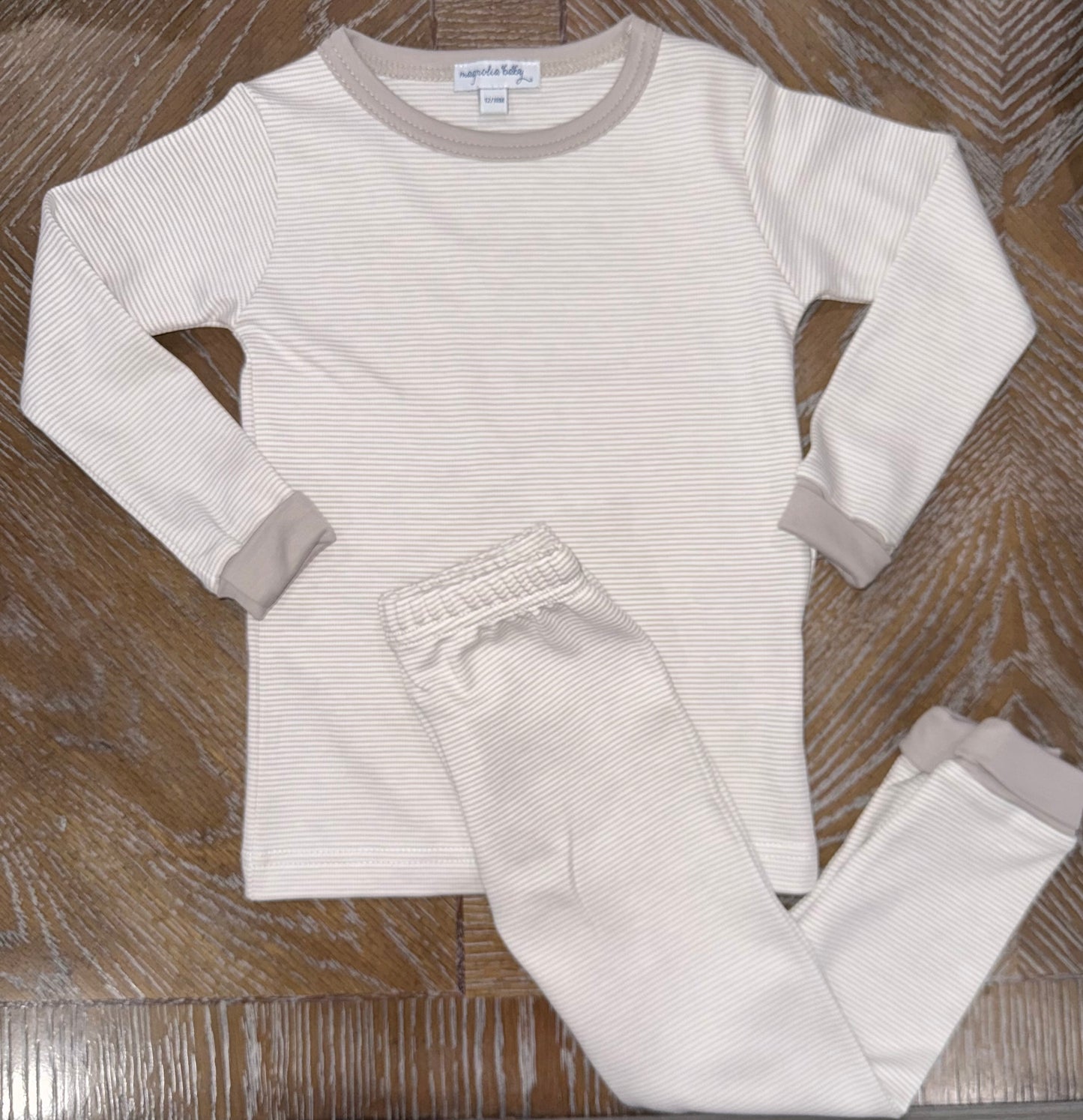 Mini Striped Light Gray Essentials Boys Pajamas