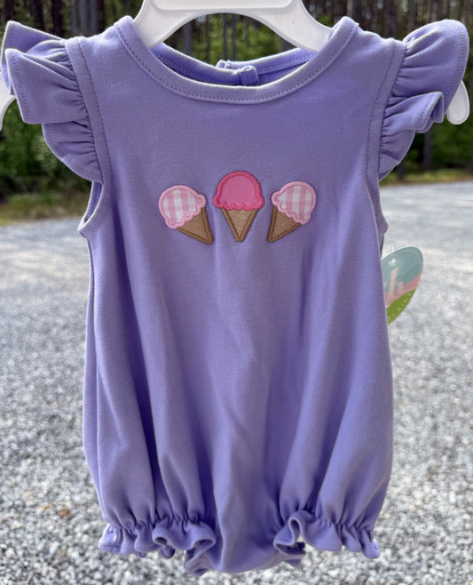 Ice Cream Lavender Knit Girls Bubble