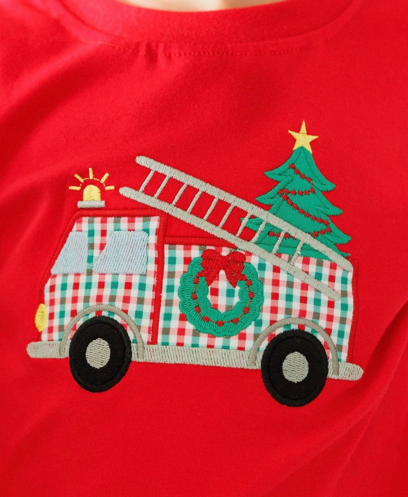 Festive Firetruck Boys Pants Set