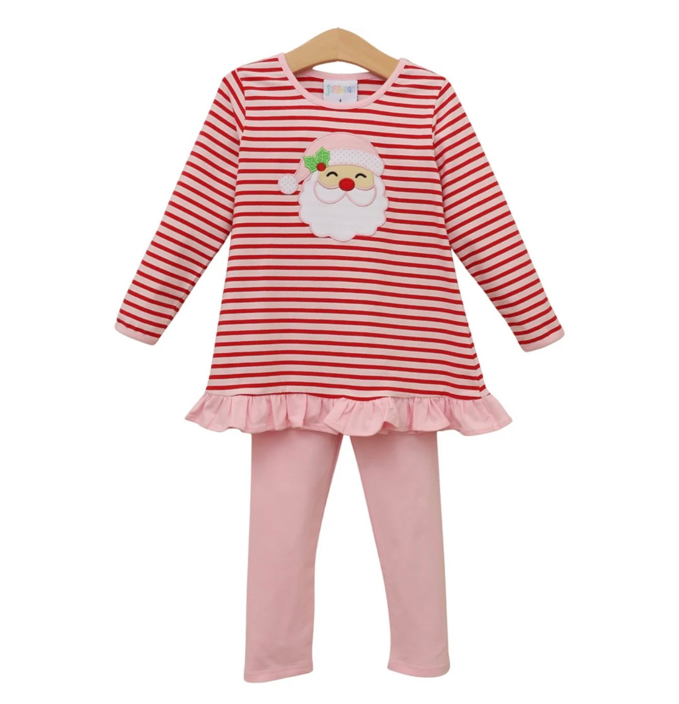 Jolly St. Nick Girls Ruffle Pants Set