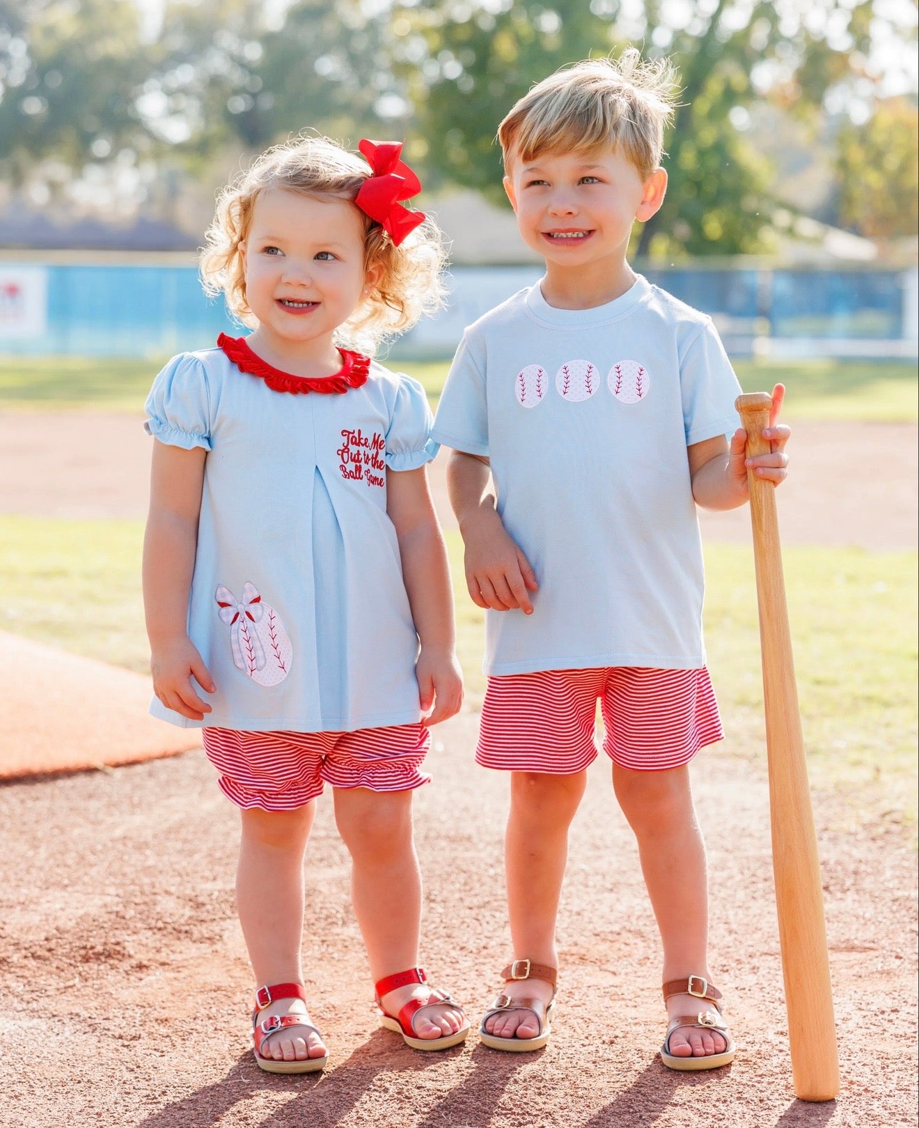 Take Me Out To The Ball Game/Baseball Girls Pleat Bloomer Set