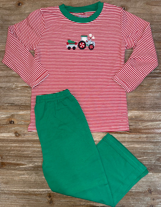 Christmas Tractor Boys Pants Set