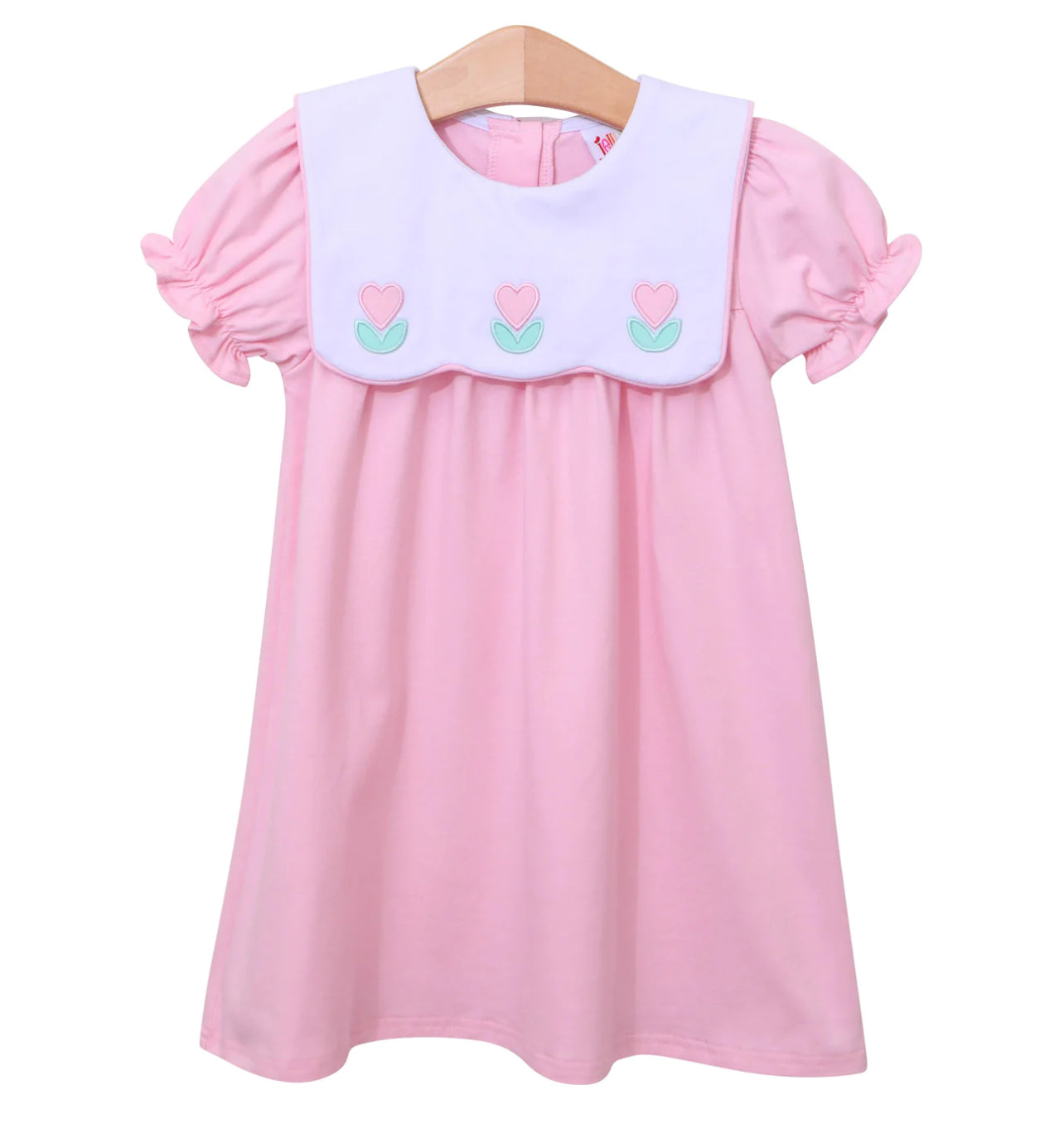 Vintage Heart Flowers Girls Appliqué Dress