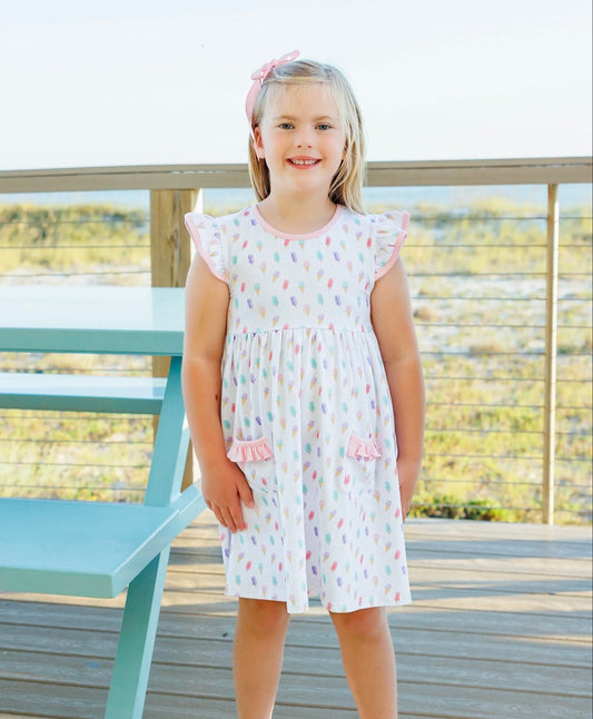 Summertime Sweets Girls Ruffle Pocket Dress