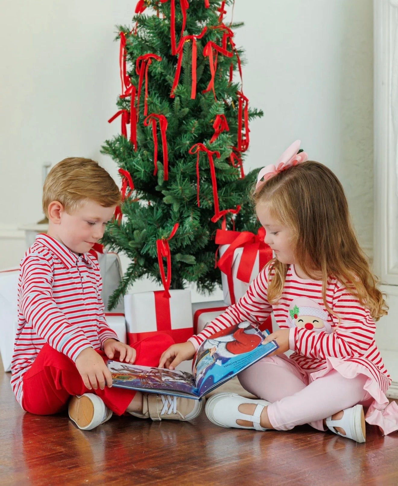Jolly St. Nick Girls Ruffle Pants Set