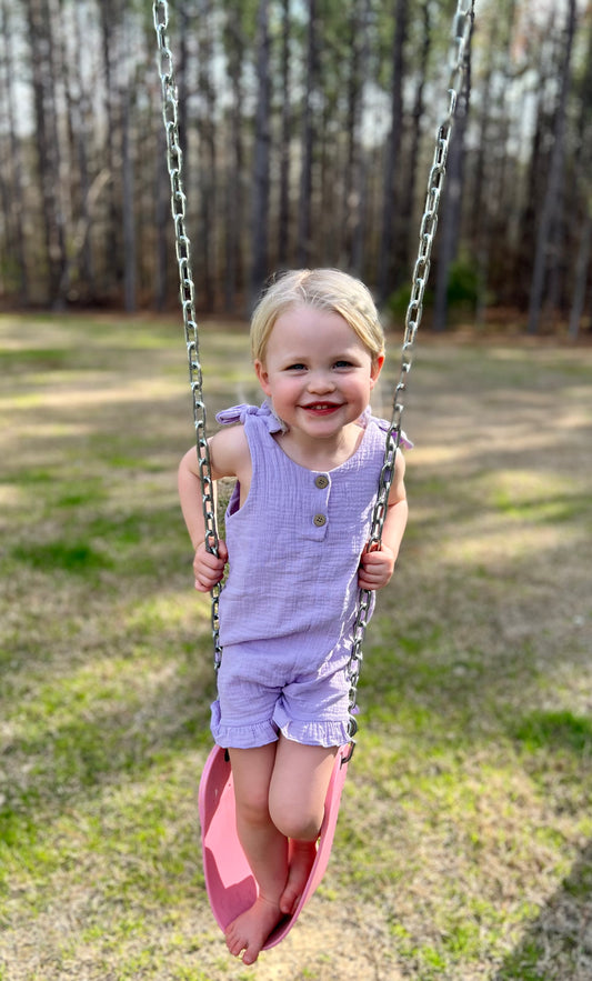 Reese Tie Lilac Girls Romper