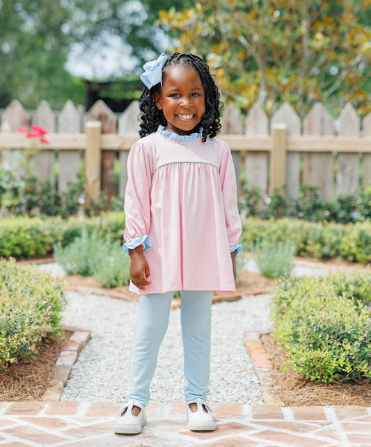 Annie Light Pink/Blue Girls Pants Set