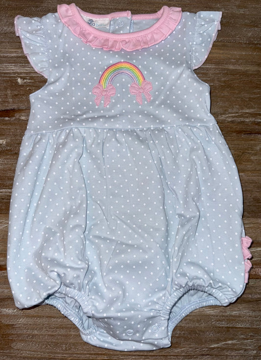 Rainbow Wishes Appliqué Girls Ruffle Flutter Bubble