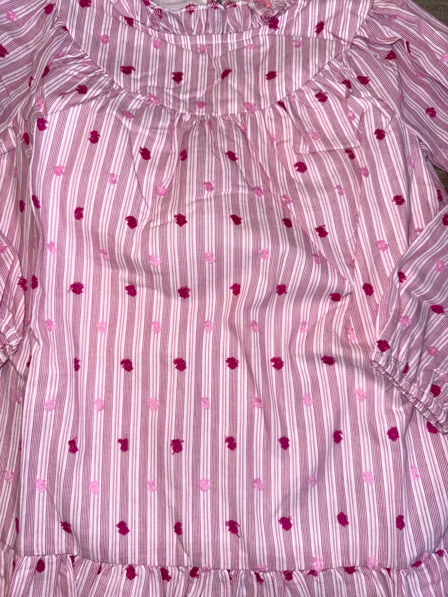Magenta Clip Dot Girls Stripe Jody Dress