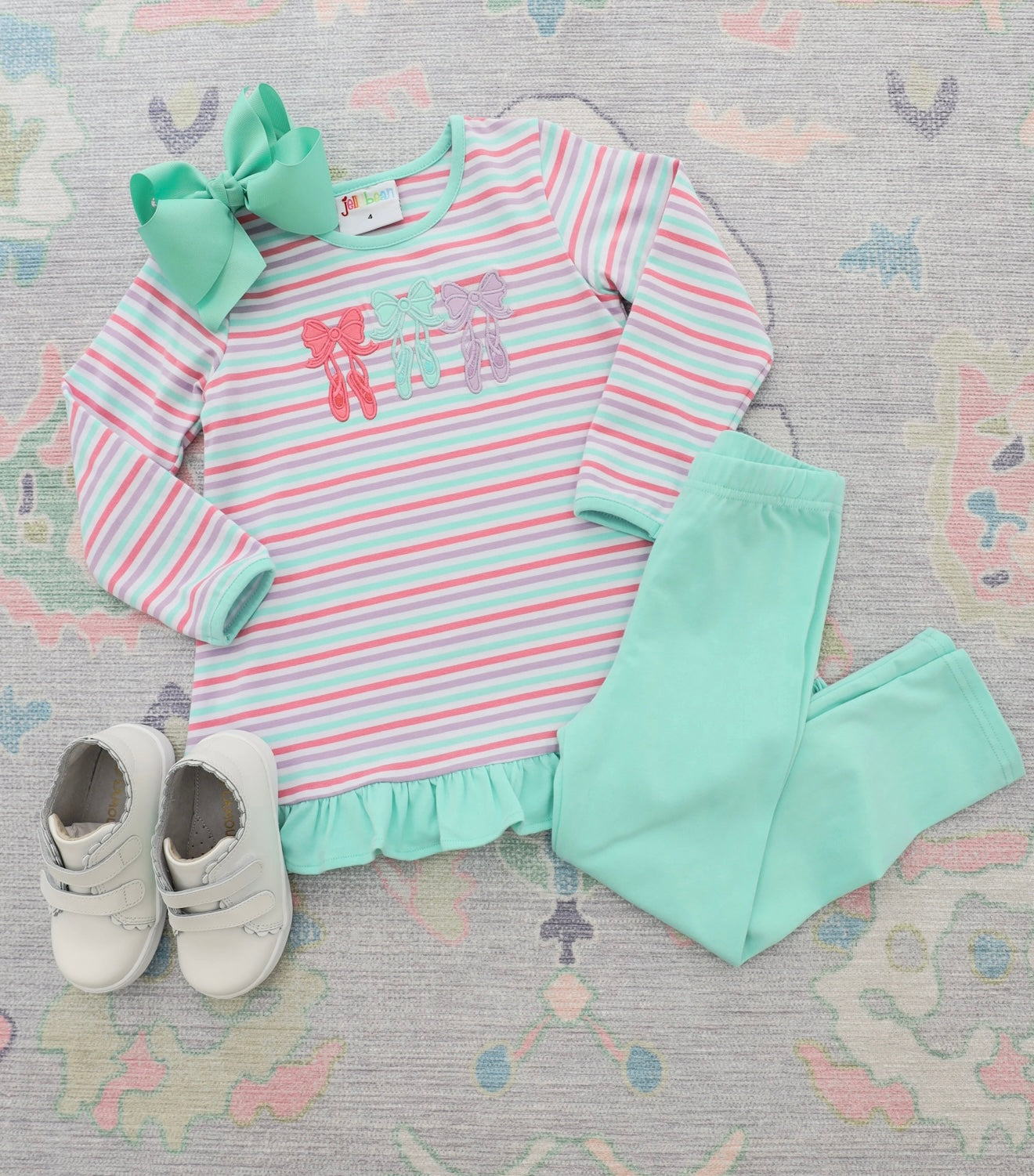 Bows & Ballet Girls Ruffle Pant Set