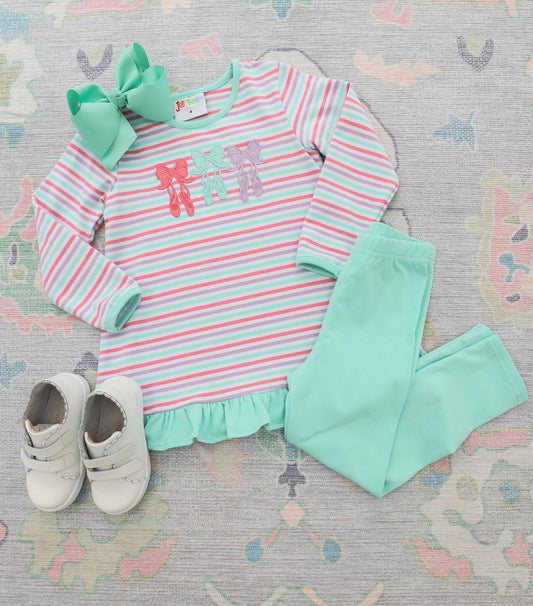 Bows & Ballet Girls Ruffle Pant Set