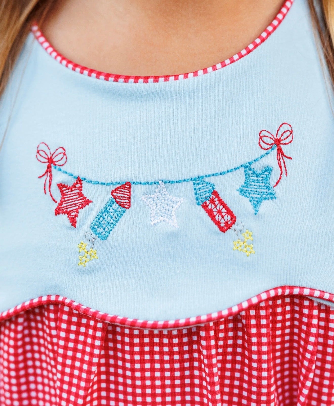 Star Spangled Banner Girls Scallop Dress