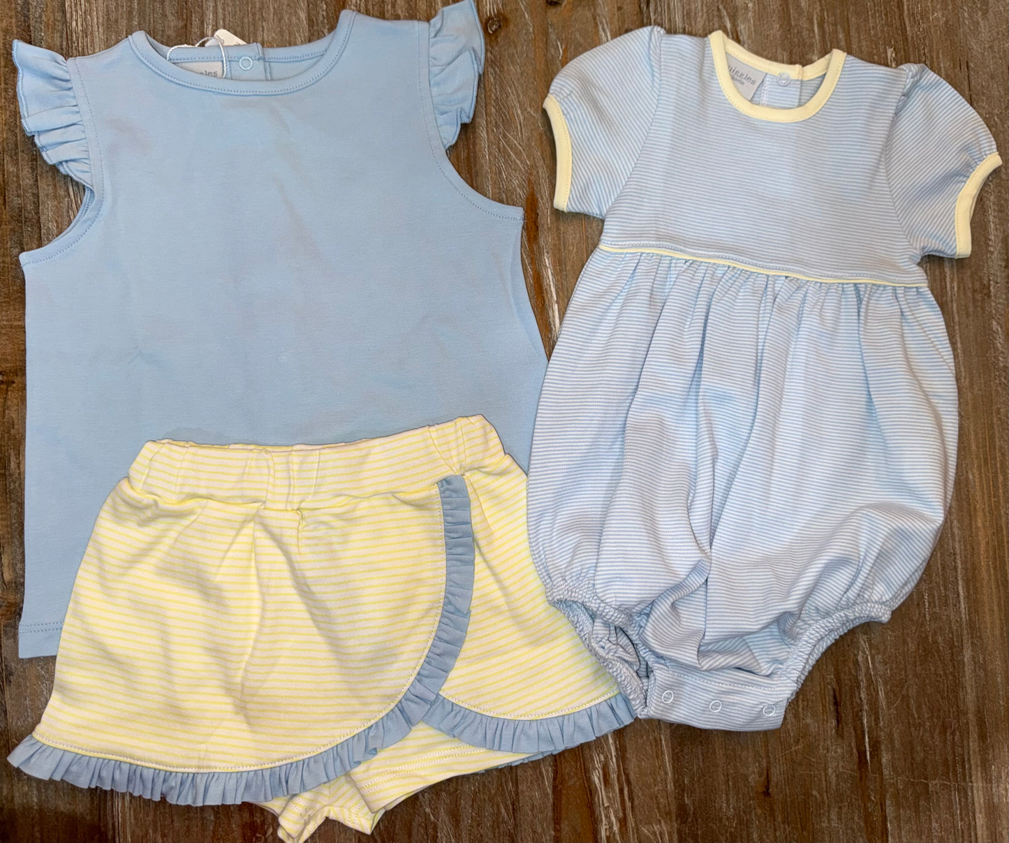 Light Blue Stripe/Yellow Girls Bubble