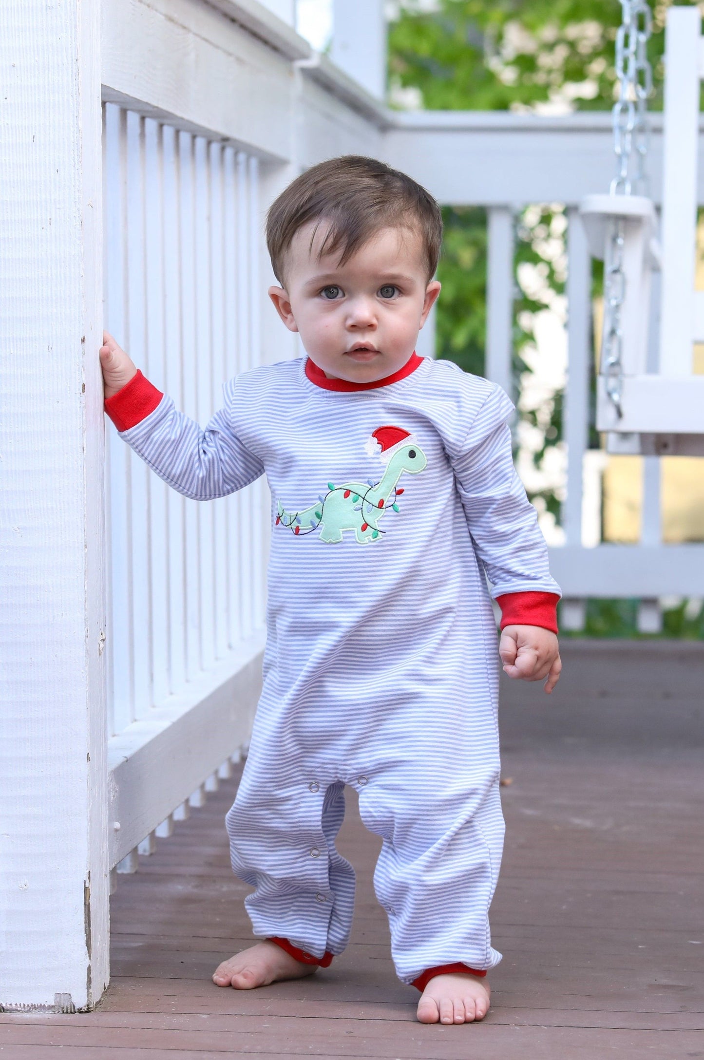 Christmas Dino Boys Romper