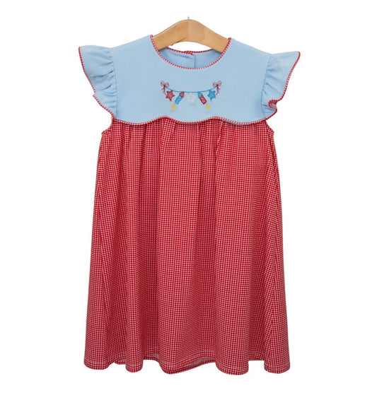 Star Spangled Banner Girls Scallop Dress