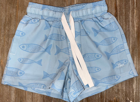 Blue Fish Boys Swim Trunks
