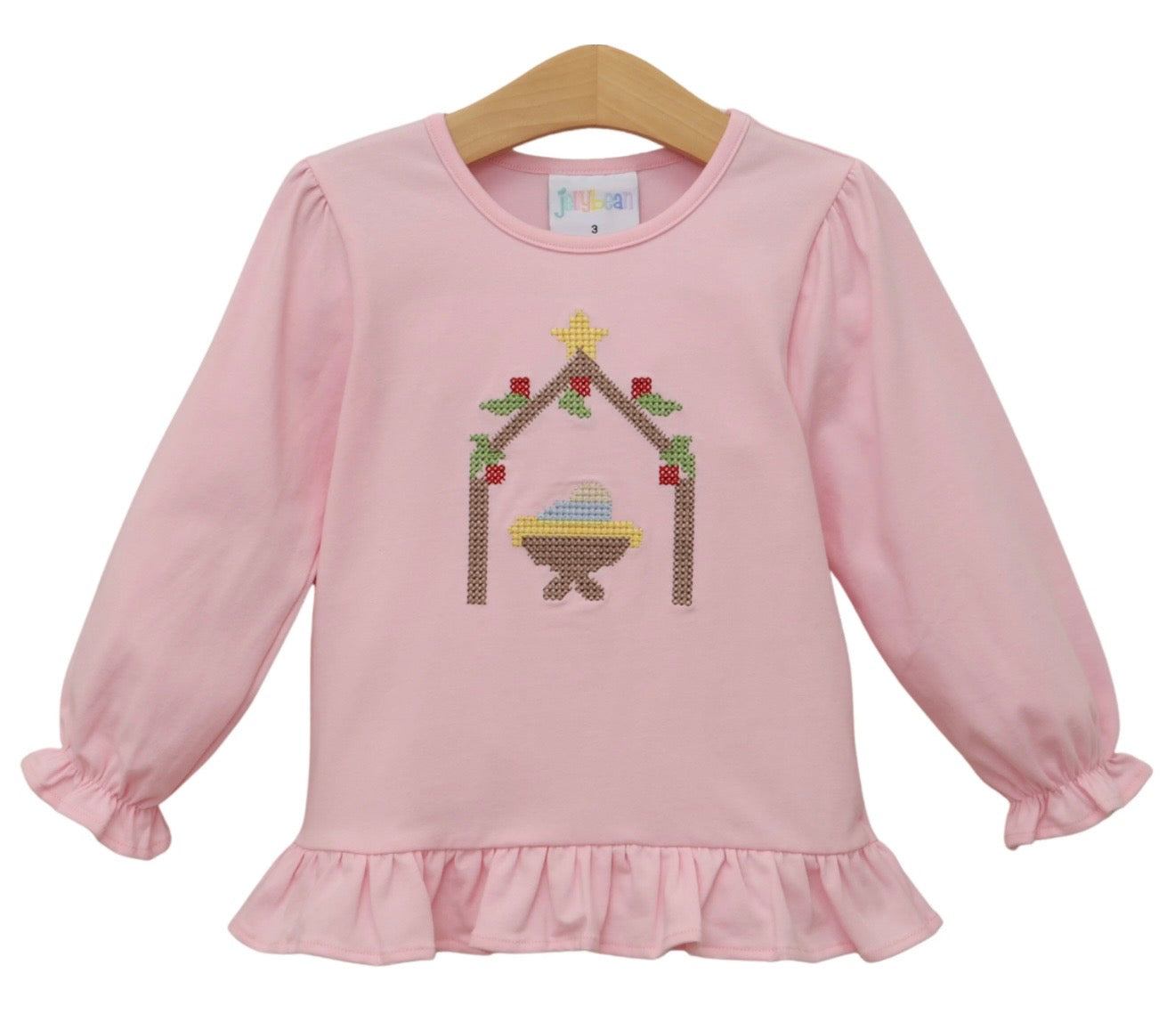 Away in a Manger Girls Ruffle Top Only