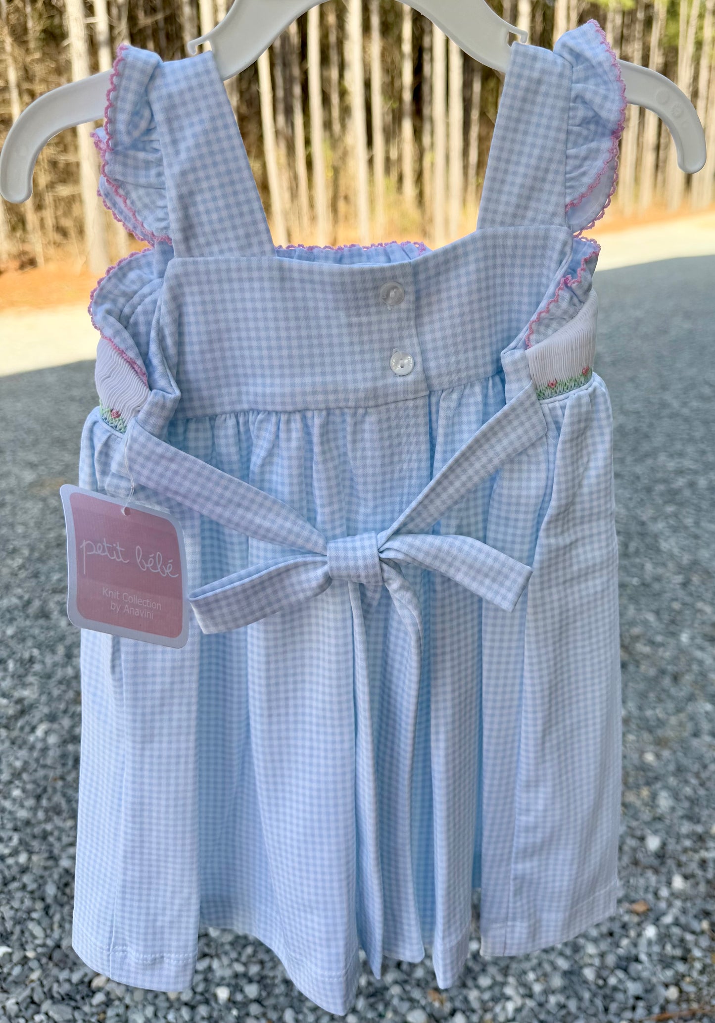 Rainbow Gingham Knit Girls Sundress