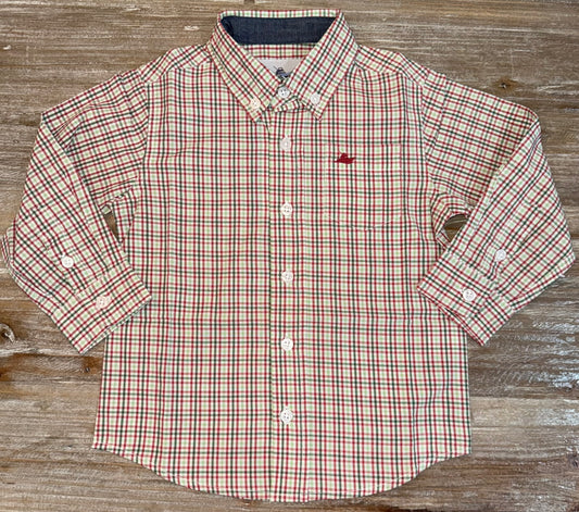 Green/Red Shadow Boys Button Down
