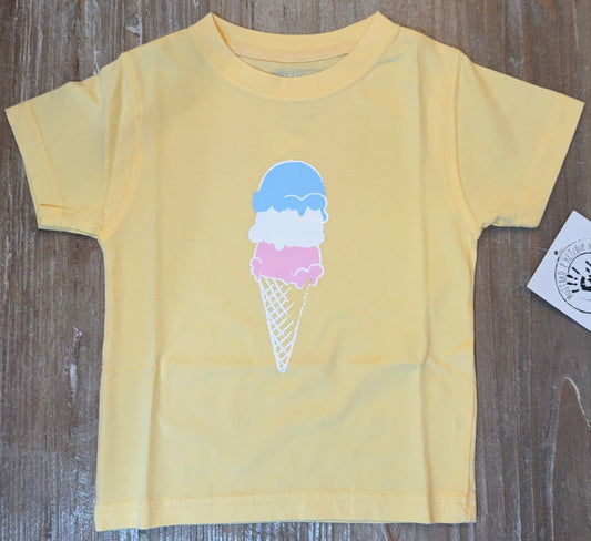 Yellow Ice Cream Cone Boys/Girls Tee