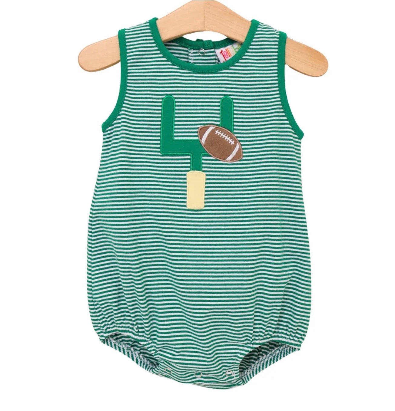 Down, Set, Hut Boys Green Stripe Bubble
