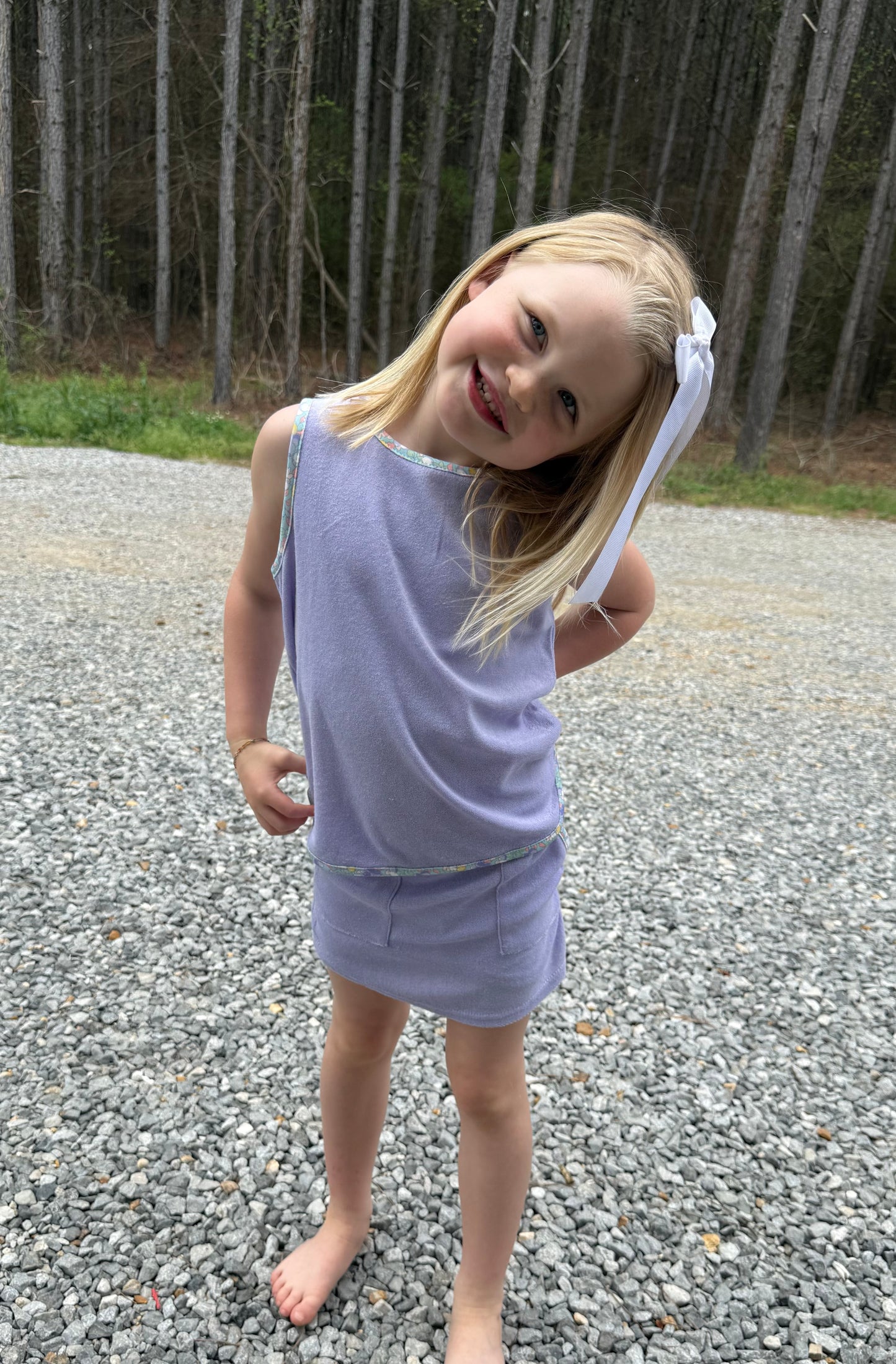 Quinn Lavender Girls Terry Skort Set