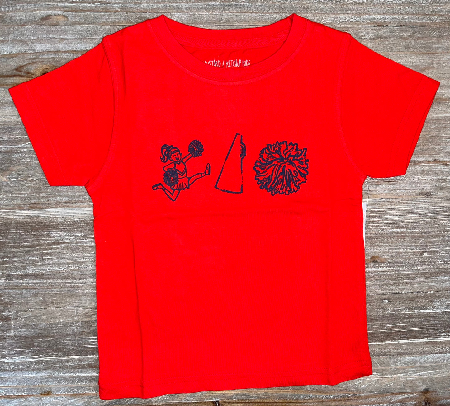 Red/Navy Cheer Trio Girls Tee