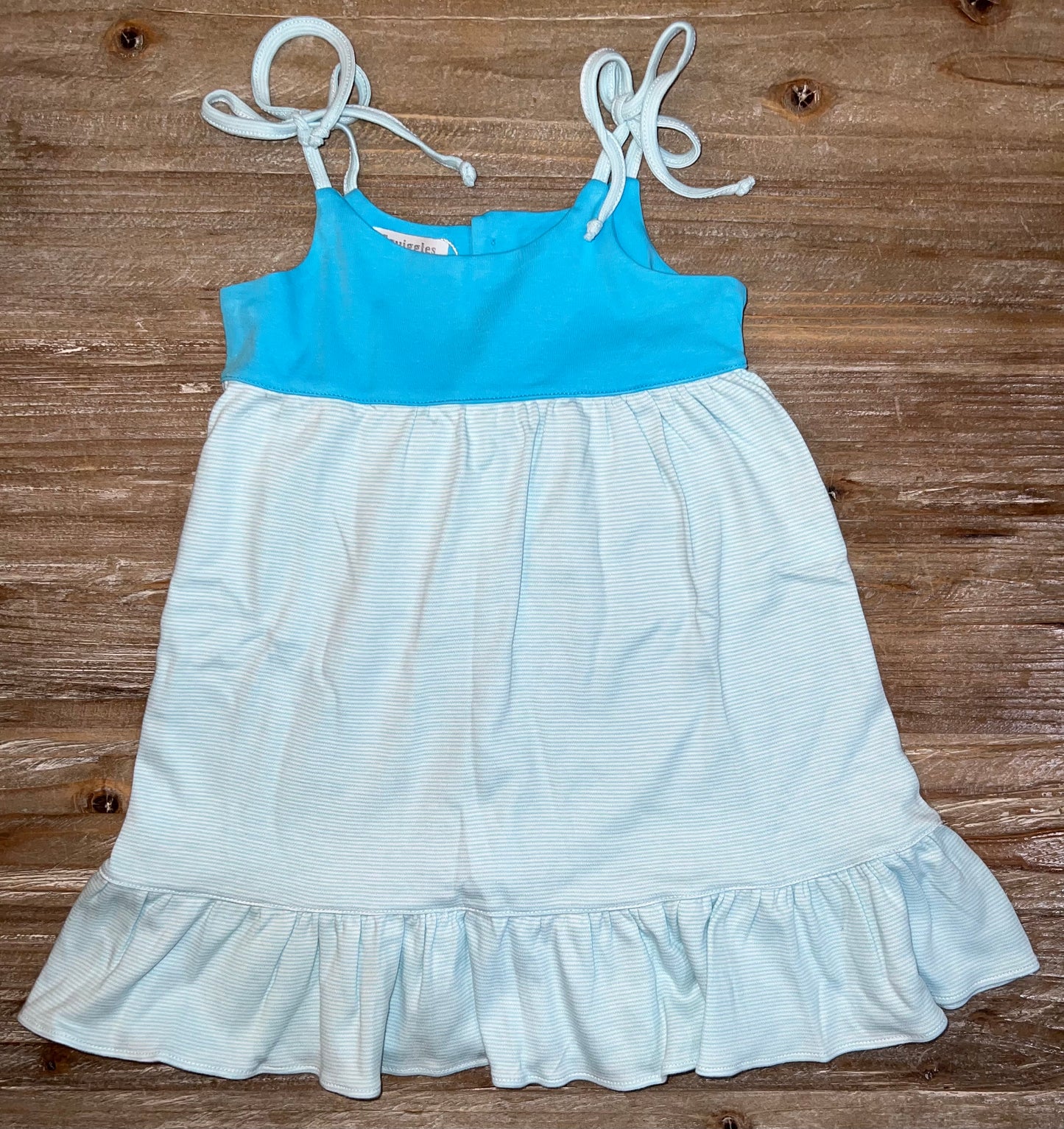 Squiggles Blue Strappy Girls Sun Dress