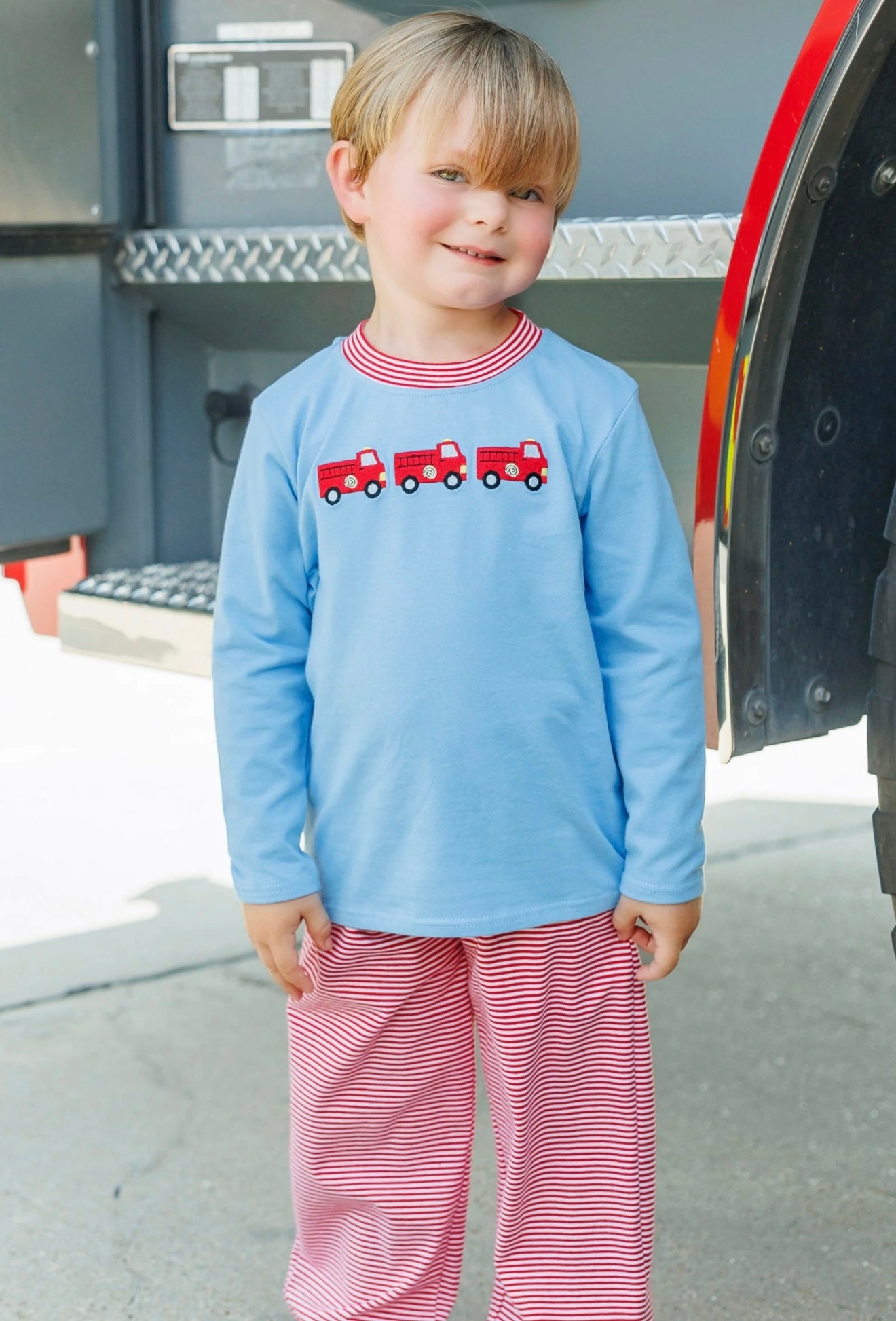 Sound the Siren Fire Truck Boys Pant Set