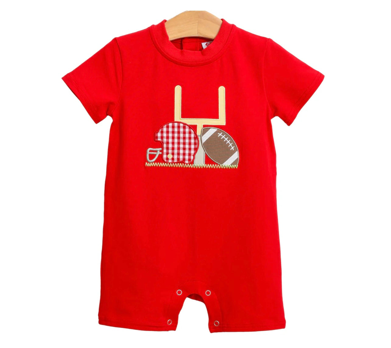 Touch Down Boys Red Romper