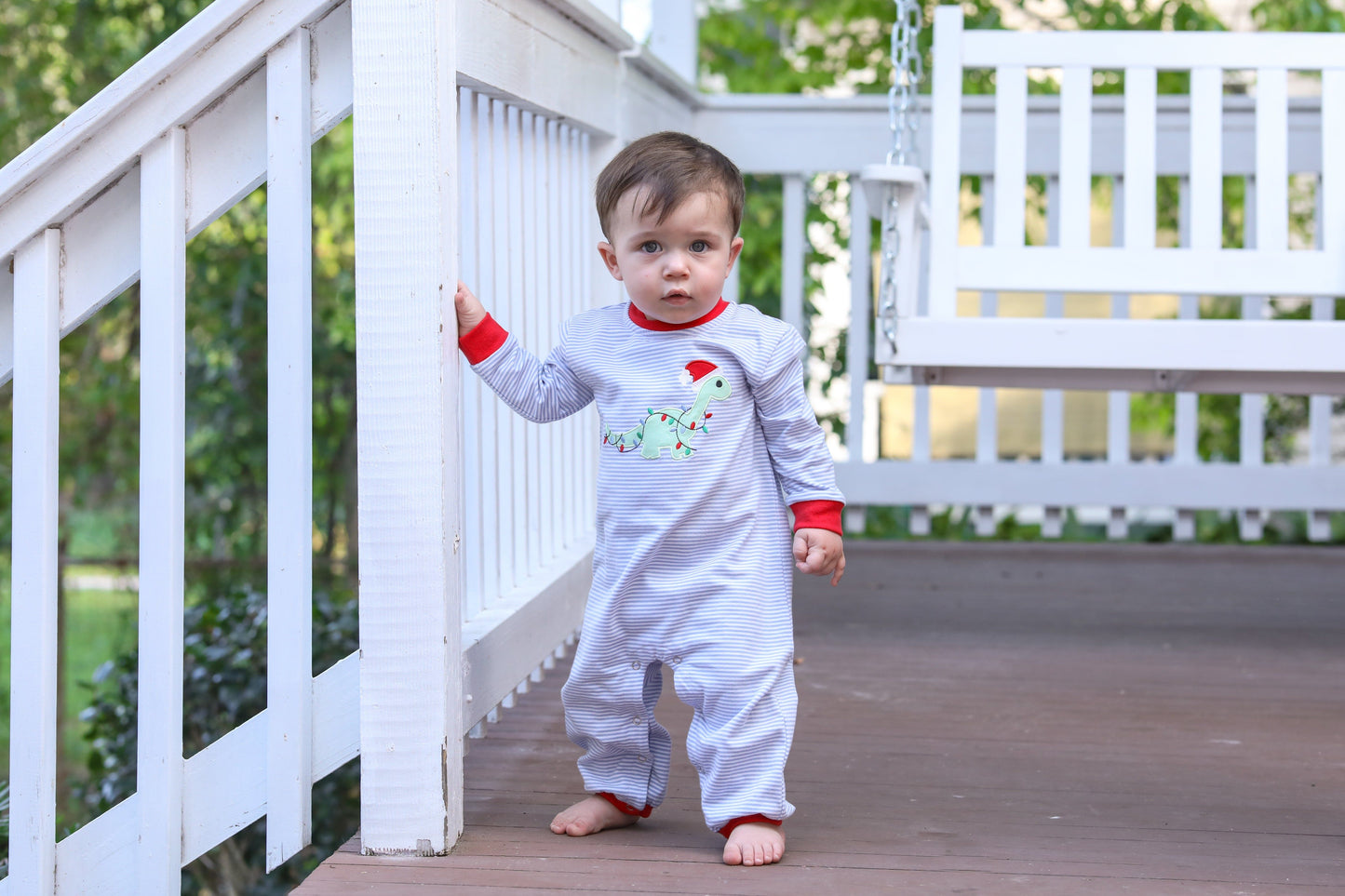 Christmas Dino Boys Romper