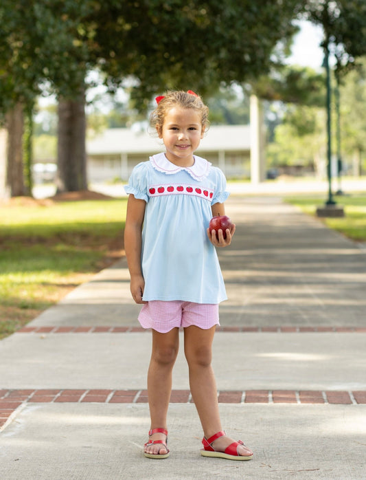Apple Ribbon Girls Short Set