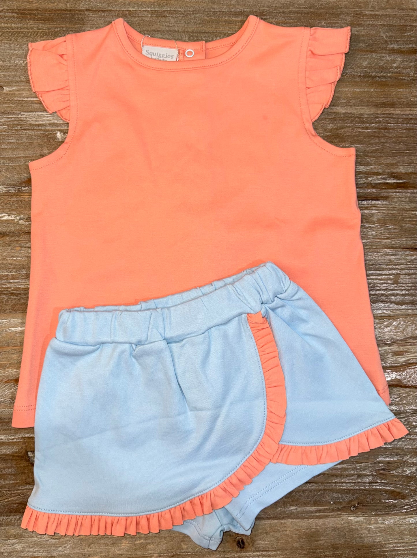 Blue/Coral Girls Skort Set