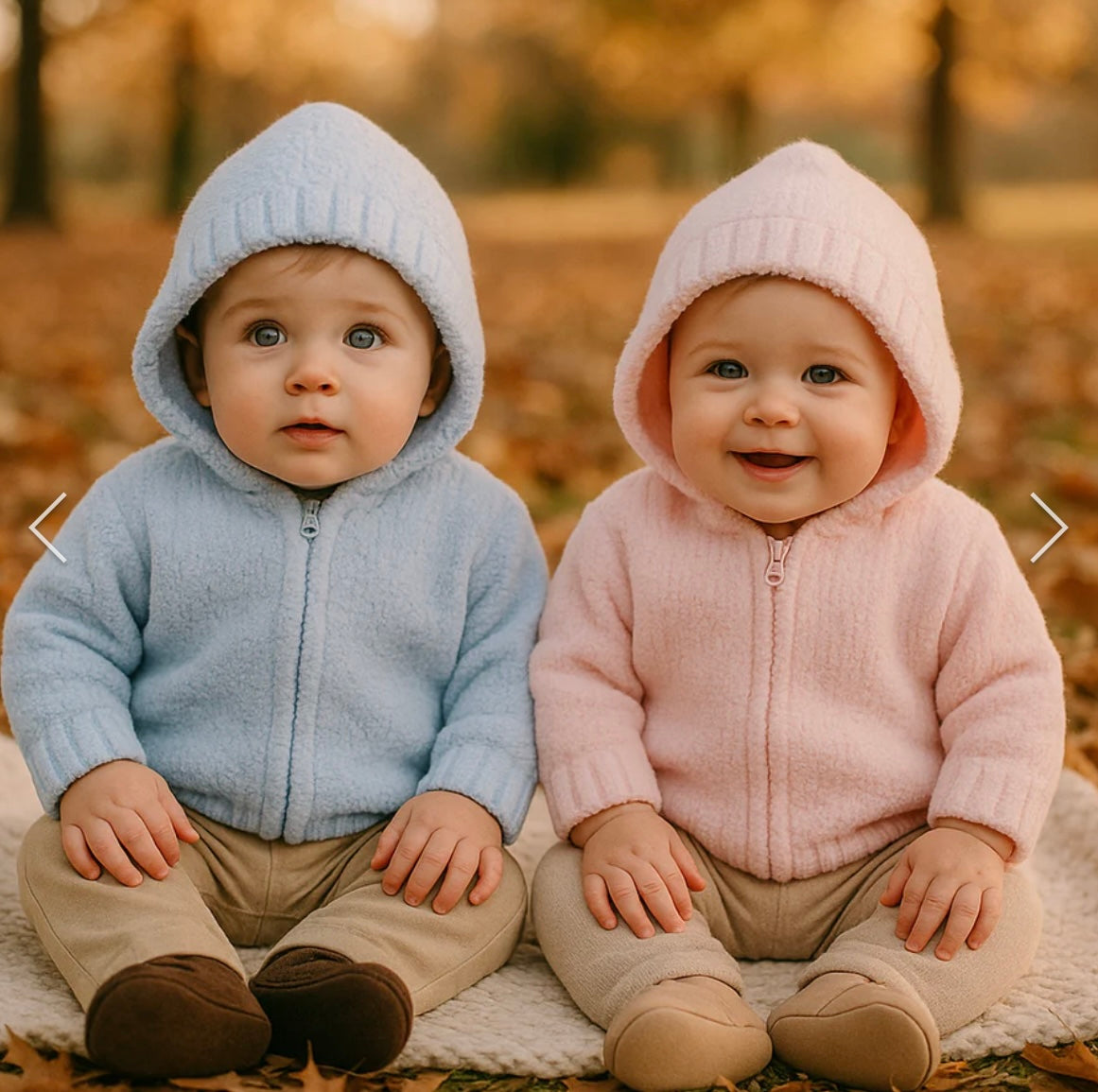 Chenille Light Blue Boys Hoodie/Coat