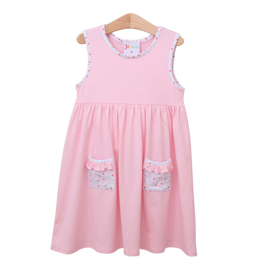 Summer Floral Girls Pocket Dress