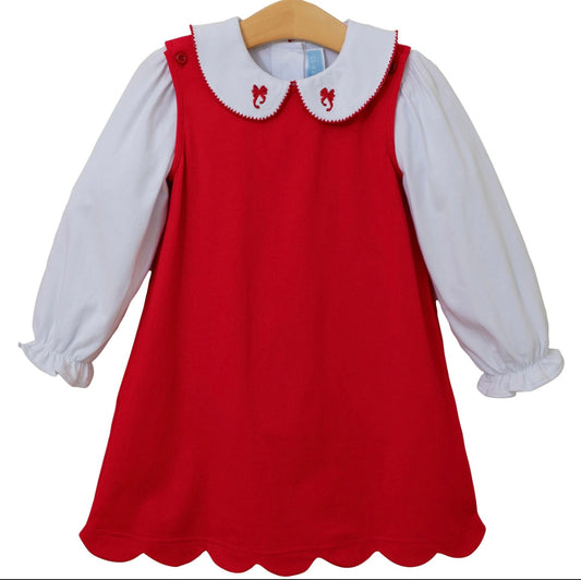 Holiday Bow Red Girls Dress Set