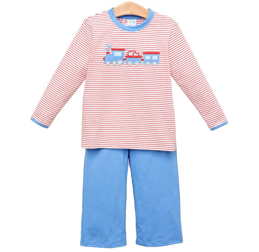 All Aboard Heart Train Boys Pants Set