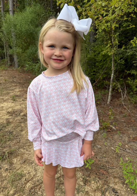 Pink Bow Girls Skirt