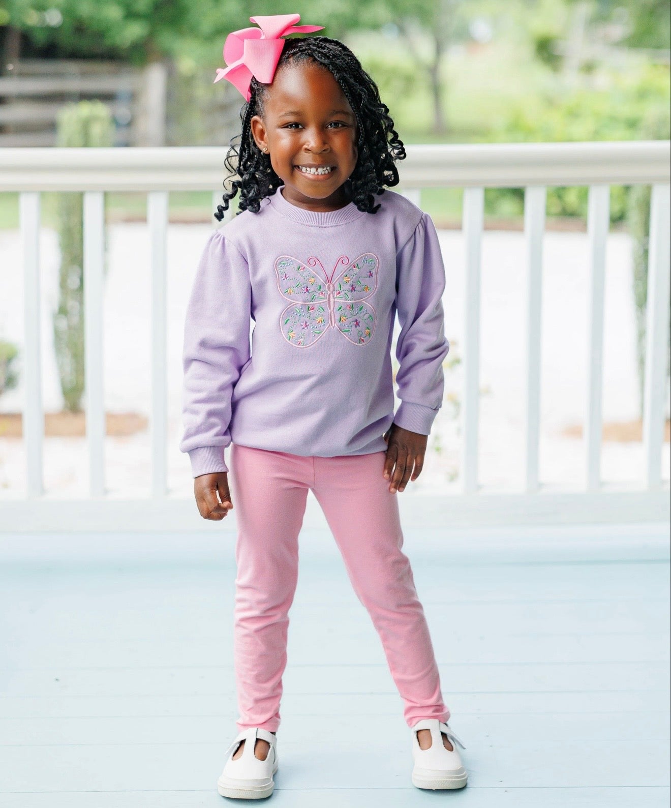 Butterfly French Terry Girls Pullover