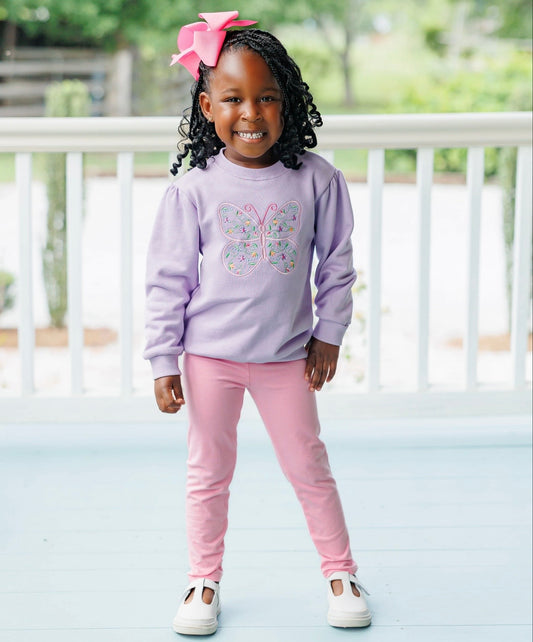 Butterfly French Terry Girls Pullover