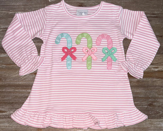 Pastel Candy Cane Girls Top Only