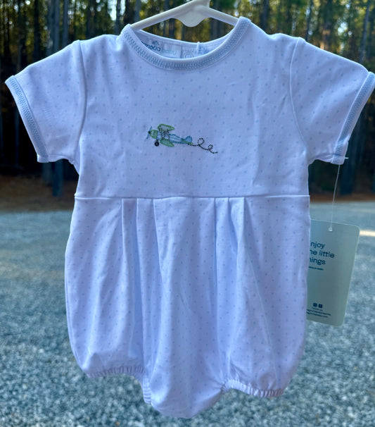 Take Flight Airplane Embroidered Boys Bubble