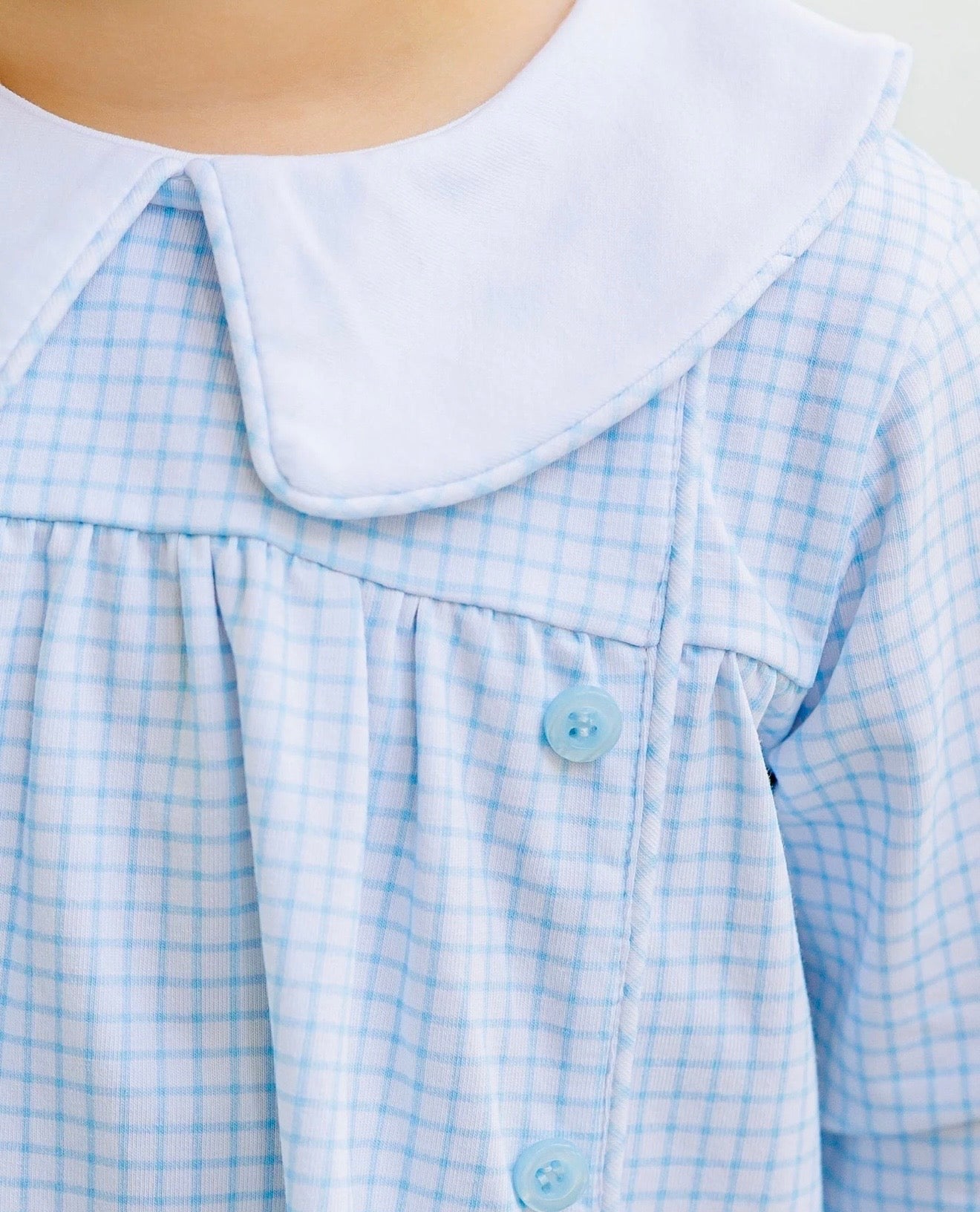 Liam Light Blue Windowpane Boys Bloomer Pants Set