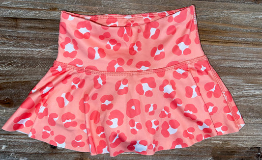 Honesty Peach Leopard Athletic Girls Skirt