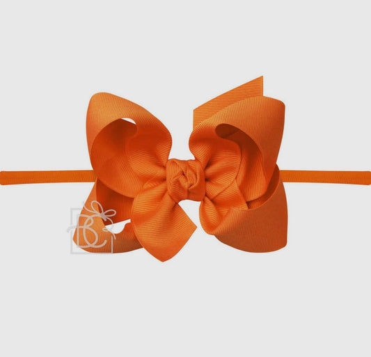 Beyond Creations 4.5” Large Headband Bow Orange