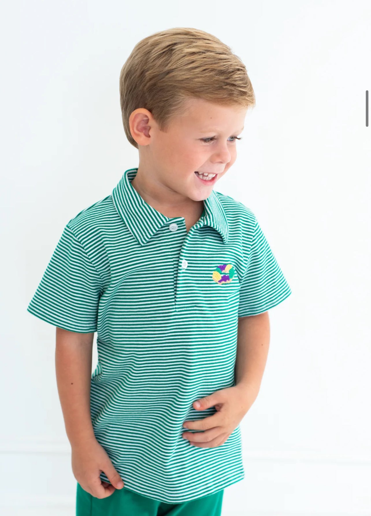 King Cake Embroidery Boys Polo