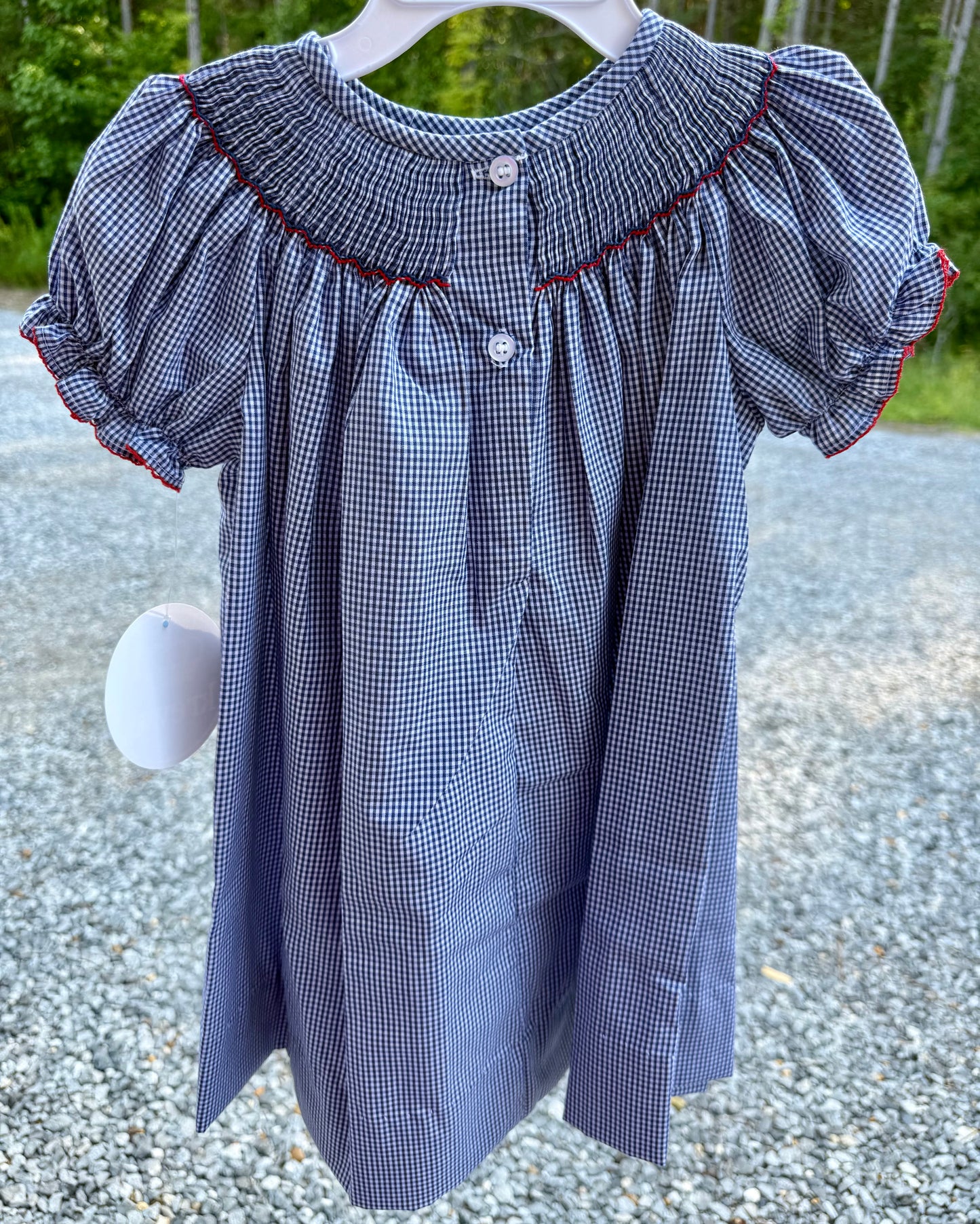 Navy Colonel Rebel Bishop Smocked Girls Dress