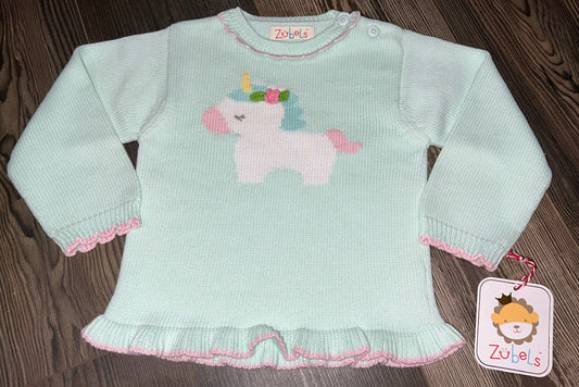 Pastel Unicorn Knit Girls Sweater