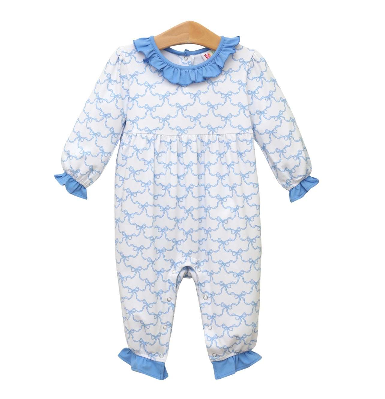 Blue Trellis Girls Bow Romper